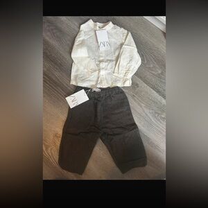 Zara Kids Charcoal Gray Elastic-Waist Casual Pants